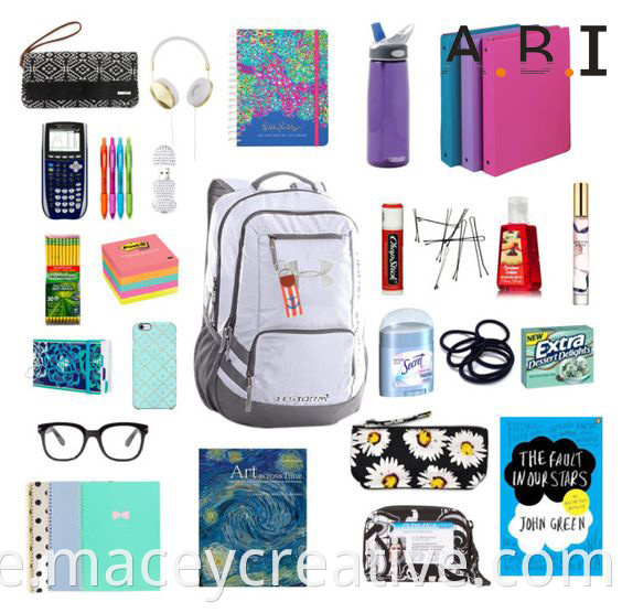 OEM Custom Design Fashion Girl Back to School Bag Stationery Set